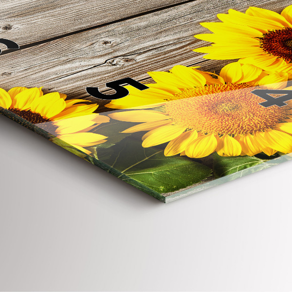 Orologio quadrato Girasoli su tavole