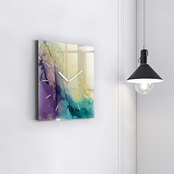 Orologio quadrato in vetro Astrazione dei colori
