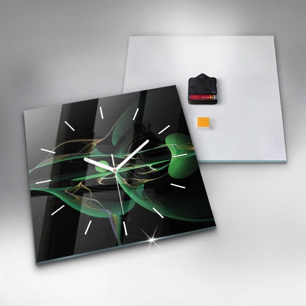 Orologio quadrato Astrazione verde