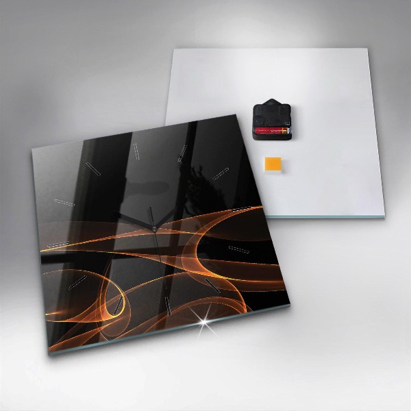 Orologio quadrato Linee arancioni