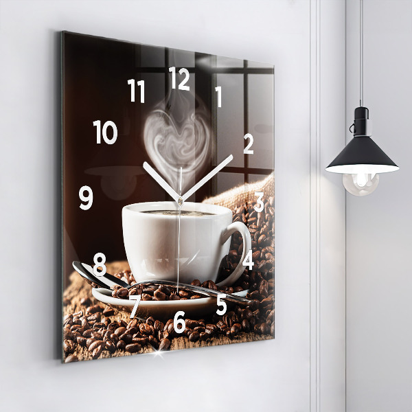Orologio quadrato Una tazza di caffè