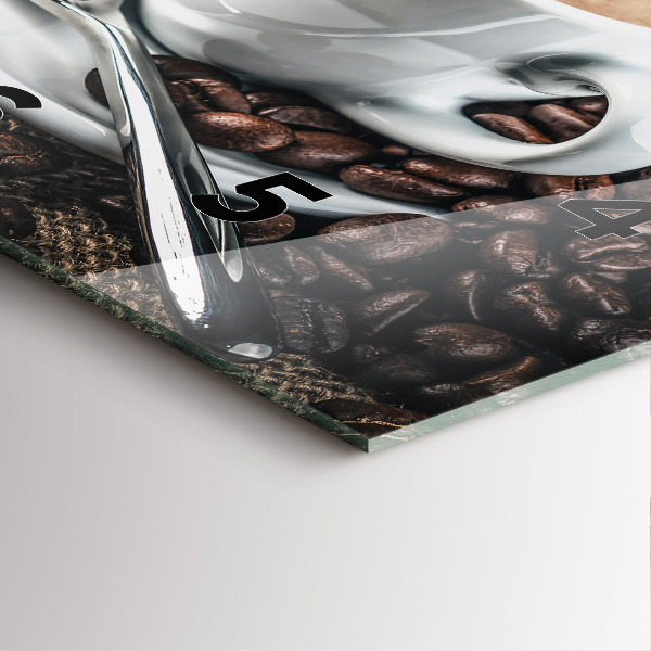 Orologio quadrato Tazza e chicchi di caffè