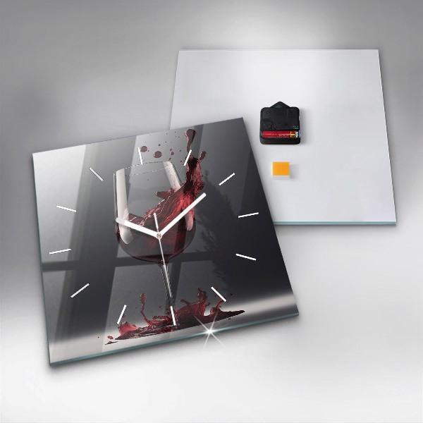 Orologio quadrato Un bicchiere di vino rosso