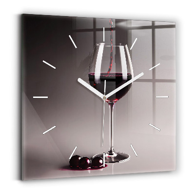 Orologio quadrato Un bicchiere di vino rosso