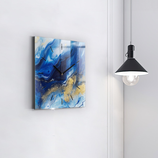 Orologio quadrato Marmo blu
