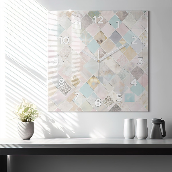 Orologio quadrato Piastrelle colorate