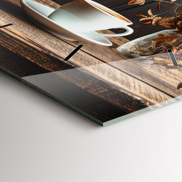 Orologio quadrato Una tazza di caffè