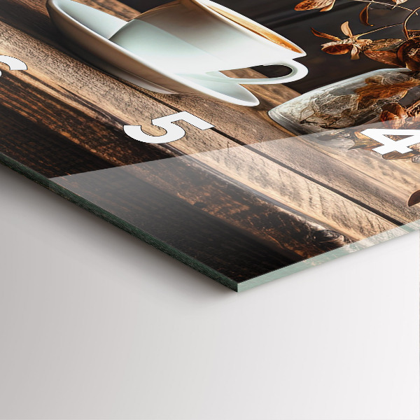 Orologio quadrato Una tazza di caffè