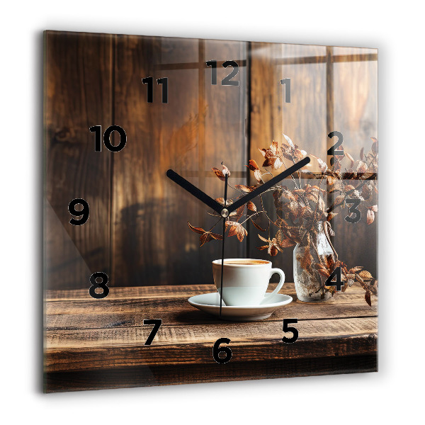 Orologio quadrato Una tazza di caffè