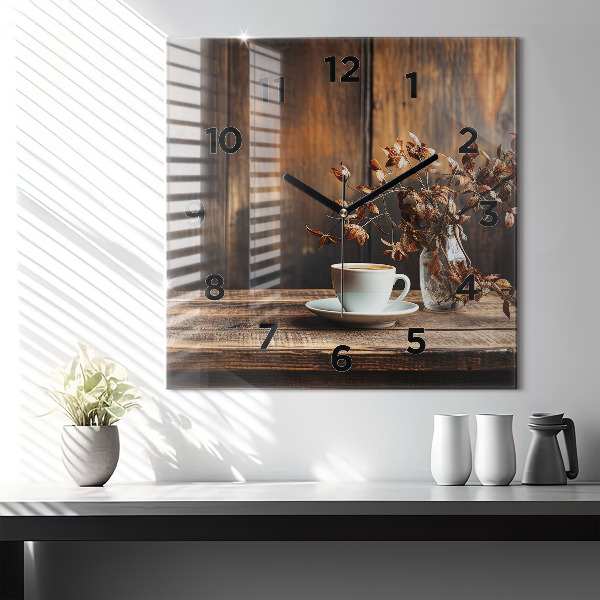 Orologio quadrato Una tazza di caffè