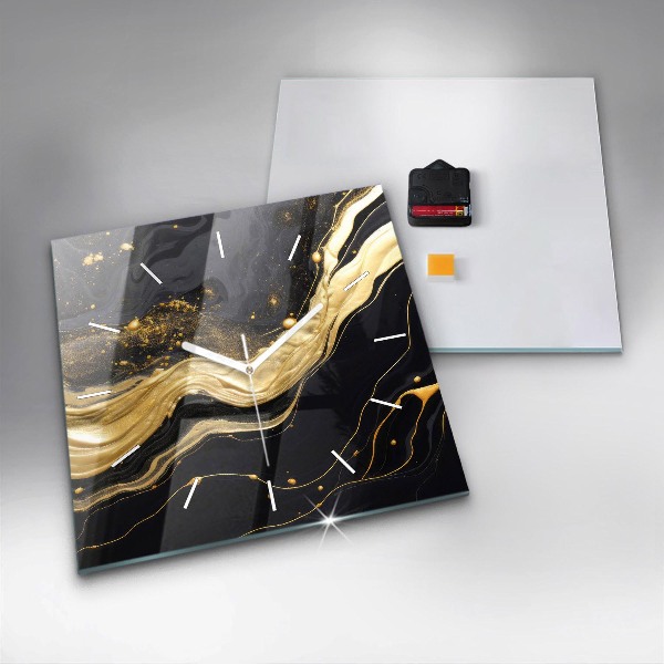 Orologio quadrato Marmo oro