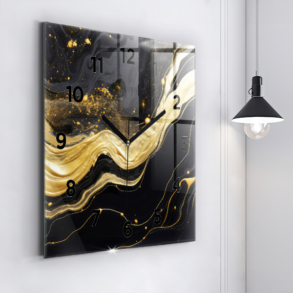 Orologio quadrato Marmo oro