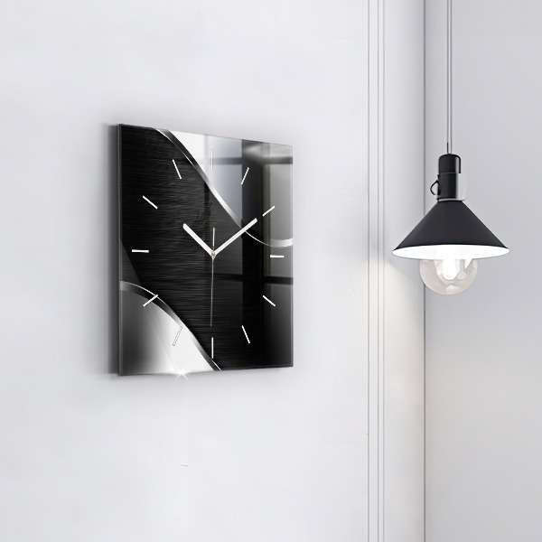 Orologio quadrato Linee nere e argentate