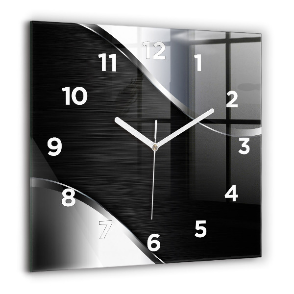 Orologio quadrato Linee nere e argentate