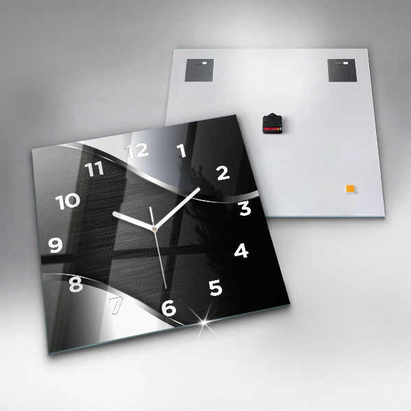 Orologio quadrato Linee nere e argentate