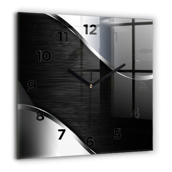 Orologio quadrato Linee nere e argentate