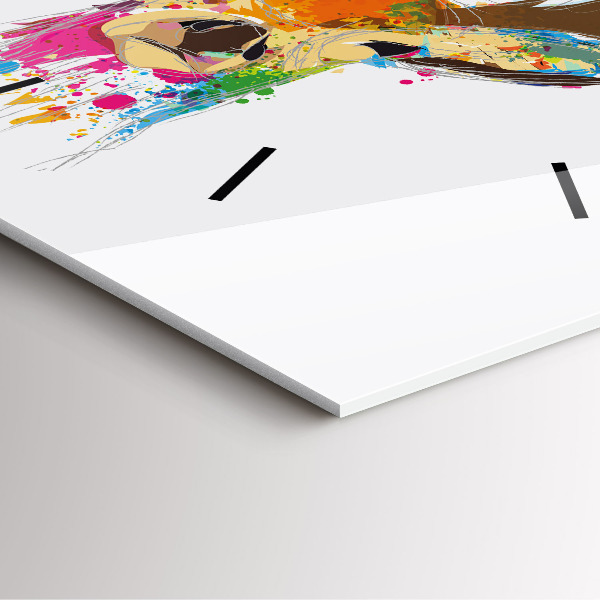 Orologio quadrato Testa di cervo colorata