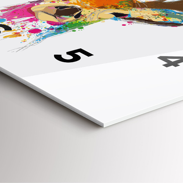 Orologio quadrato Testa di cervo colorata