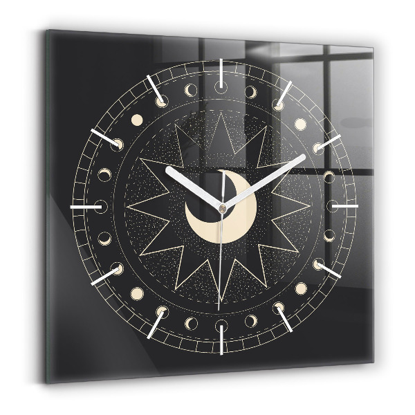 Orologio quadrato in vetro Fasi lunari