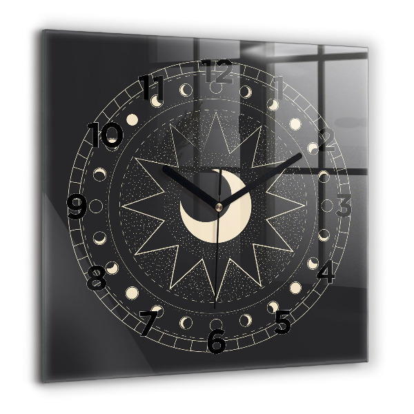 Orologio quadrato in vetro Fasi lunari