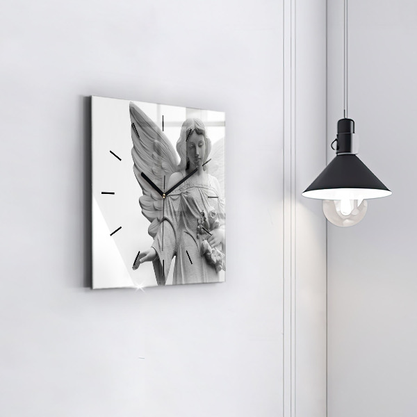 Orologio quadrato Scultura di un vecchio angelo