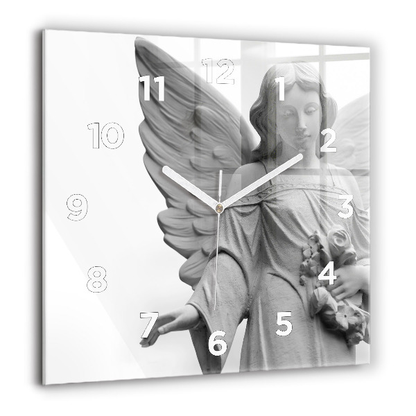 Orologio quadrato Scultura di un vecchio angelo