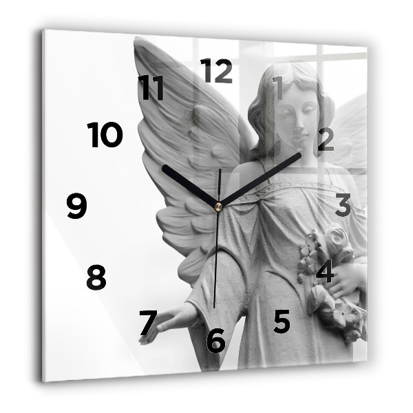 Orologio quadrato Scultura di un vecchio angelo