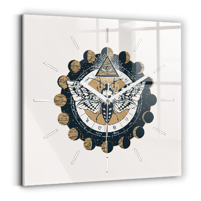 Orologio quadrato Fasi lunari e l'occhio