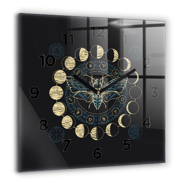 Orologio quadrato Fasi lunari e insetti