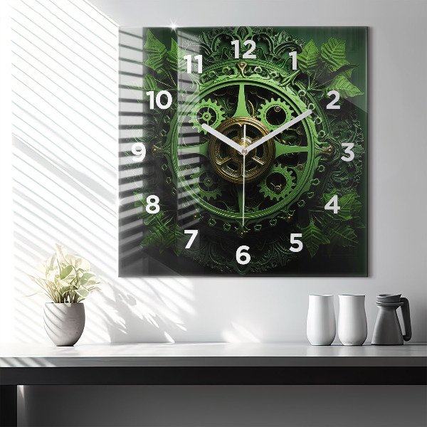 Orologio quadrato Meccanismo verde