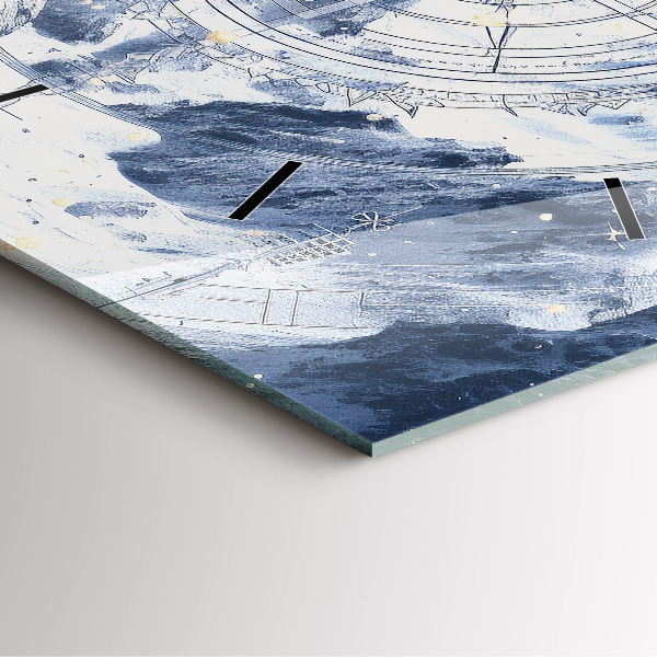 Orologio quadrato Disegni blu