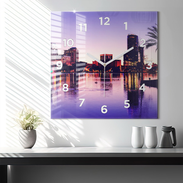Orologio quadrato Panorama serale della città