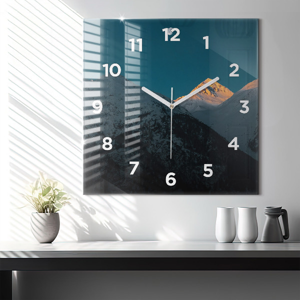Orologio quadrato Tramonto in montagna