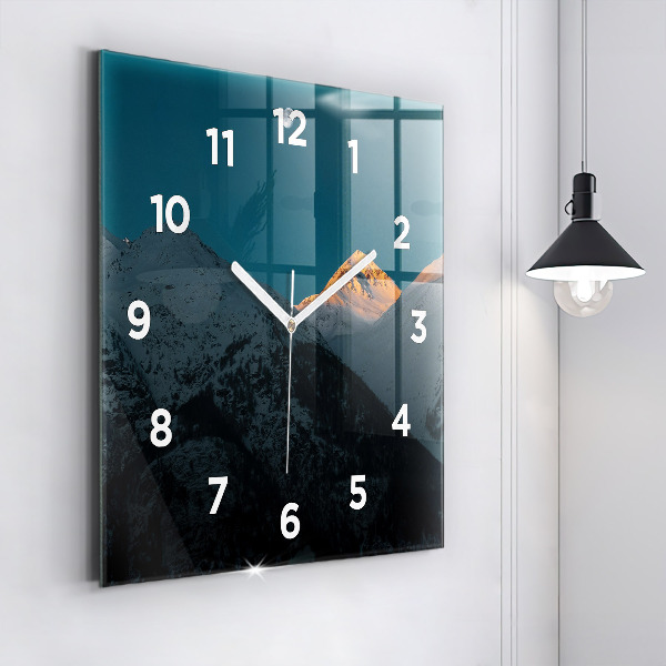 Orologio quadrato Tramonto in montagna