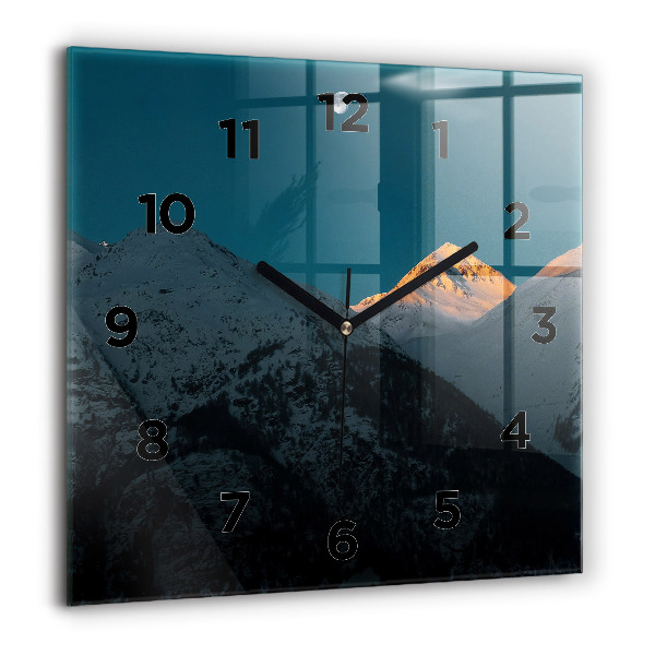 Orologio quadrato Tramonto in montagna
