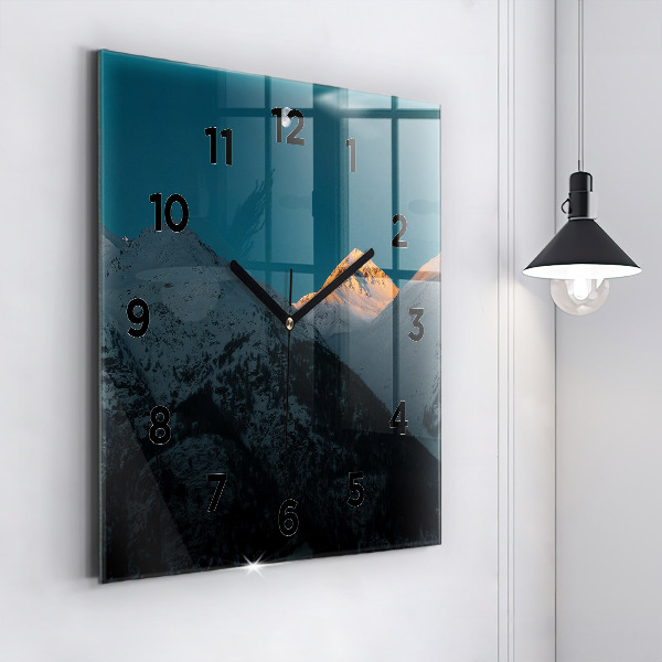 Orologio quadrato Tramonto in montagna