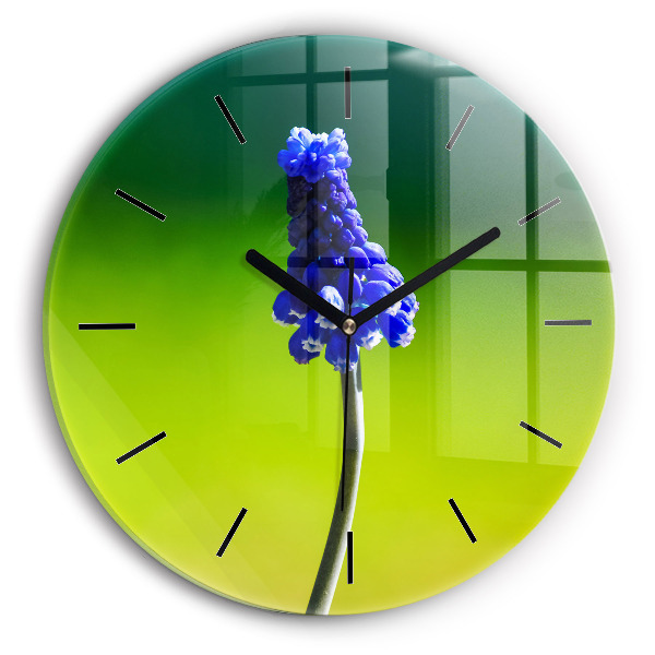 Orologio rotondo Fiori blu