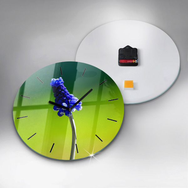 Orologio rotondo Fiori blu