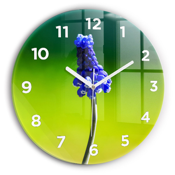 Orologio rotondo Fiori blu
