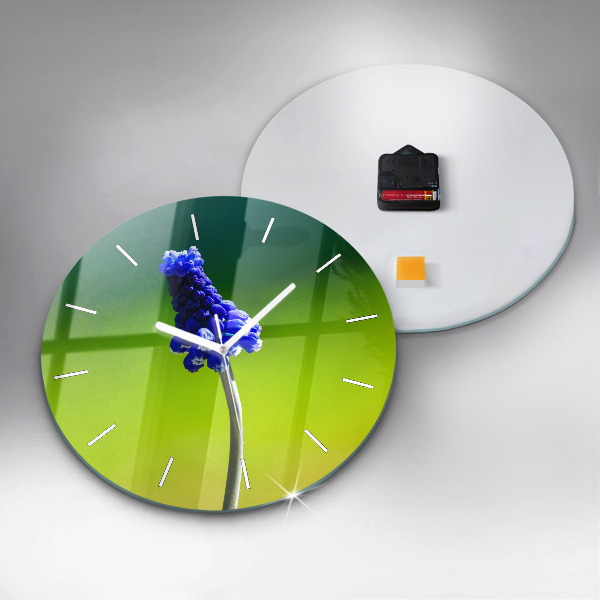 Orologio rotondo Fiori blu