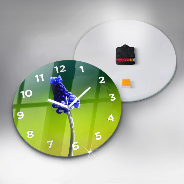 Orologio rotondo Fiori blu