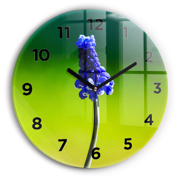Orologio rotondo Fiori blu