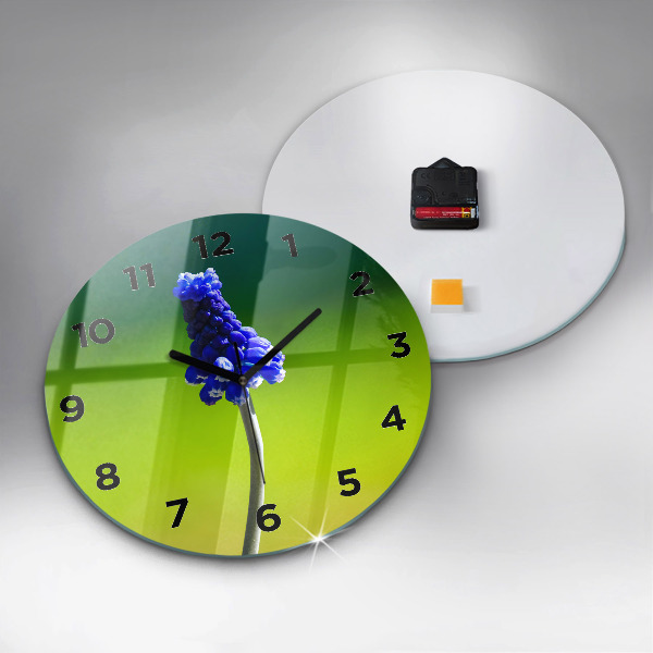 Orologio rotondo Fiori blu