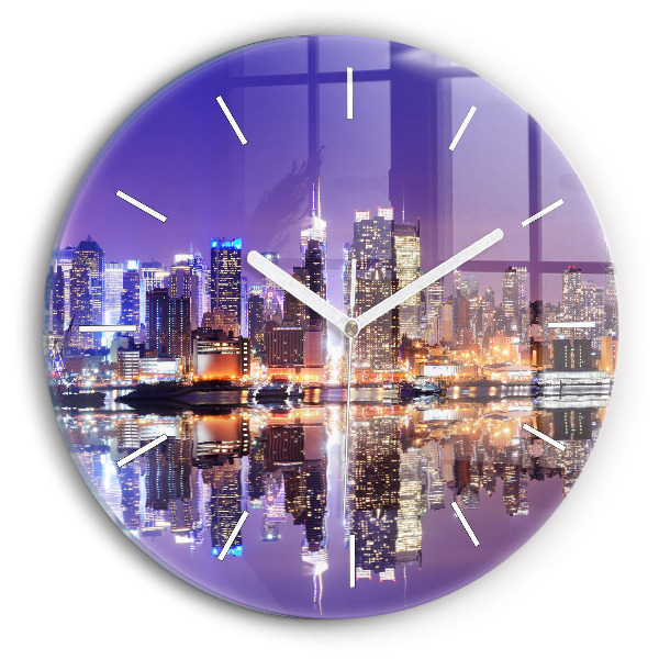 Orologio rotondo New York di notte