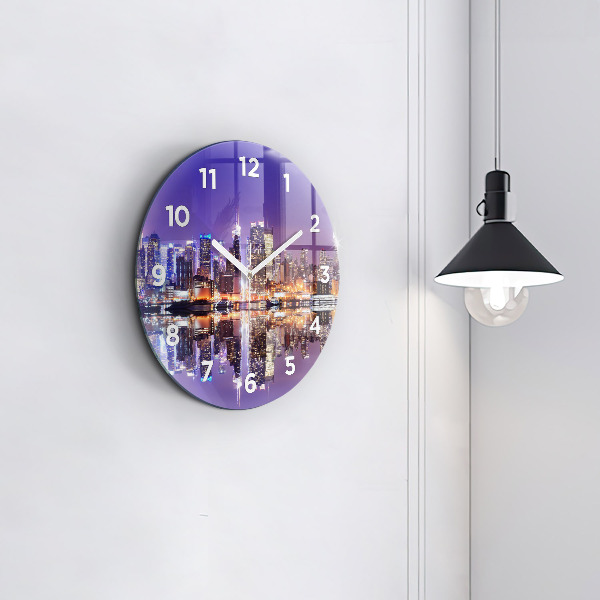 Orologio rotondo New York di notte