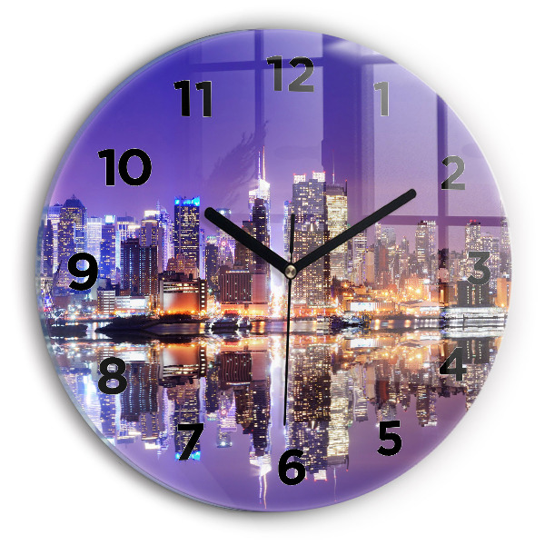 Orologio rotondo New York di notte