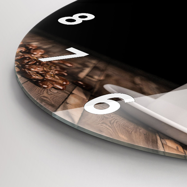 Orologio rotondo Una tazza di caffè caldo