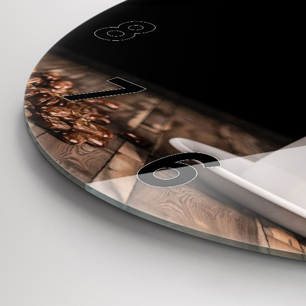 Orologio rotondo Una tazza di caffè caldo