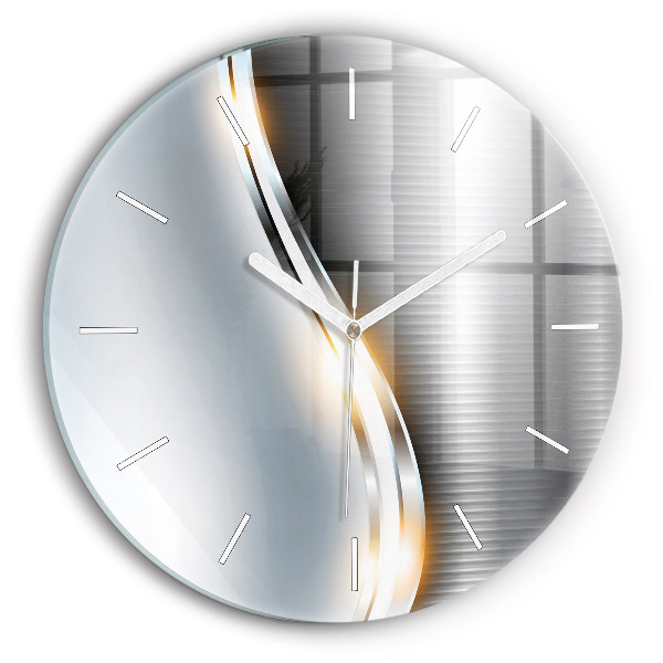 Orologio rotondo in vetro Astrazione del metallo