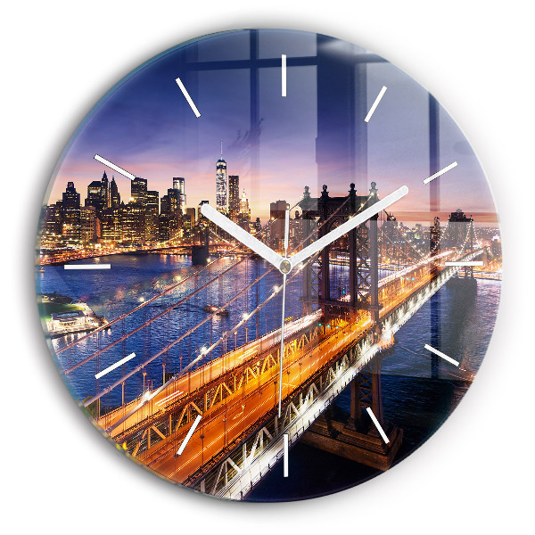 Orologio rotondo New York e il tramonto